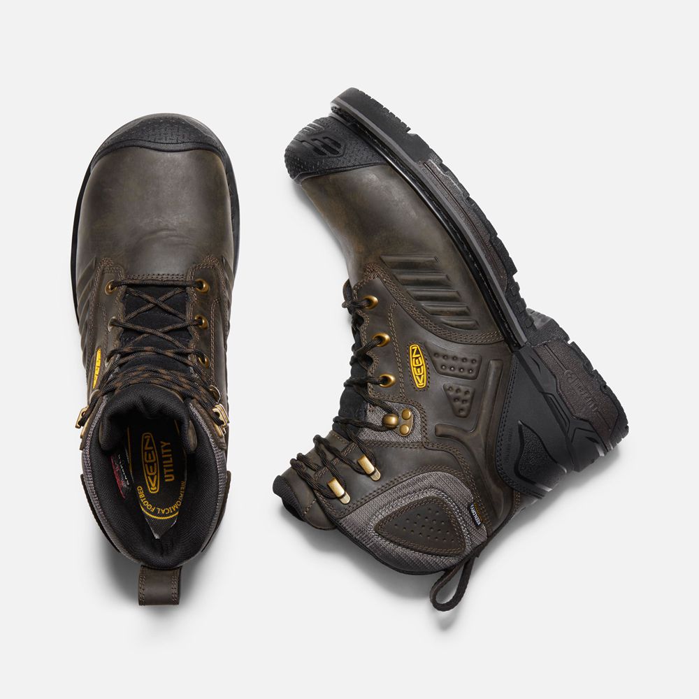 Botte de Travail Keen Homme Noir Marron | Philadelphia 6\" Insulated Waterproof (Carbon-Fiber Toe) |